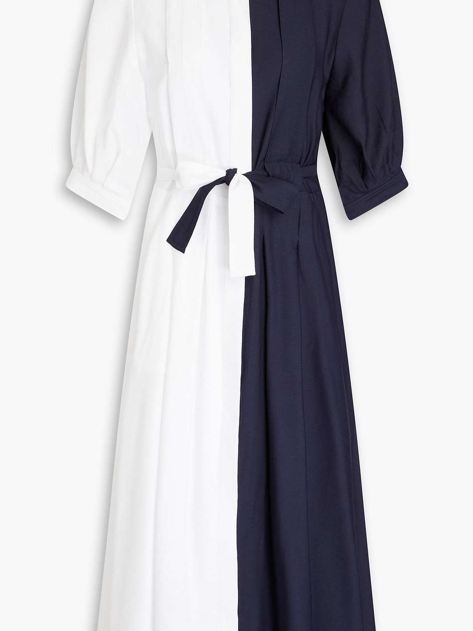 the double two-tone twill midi dress