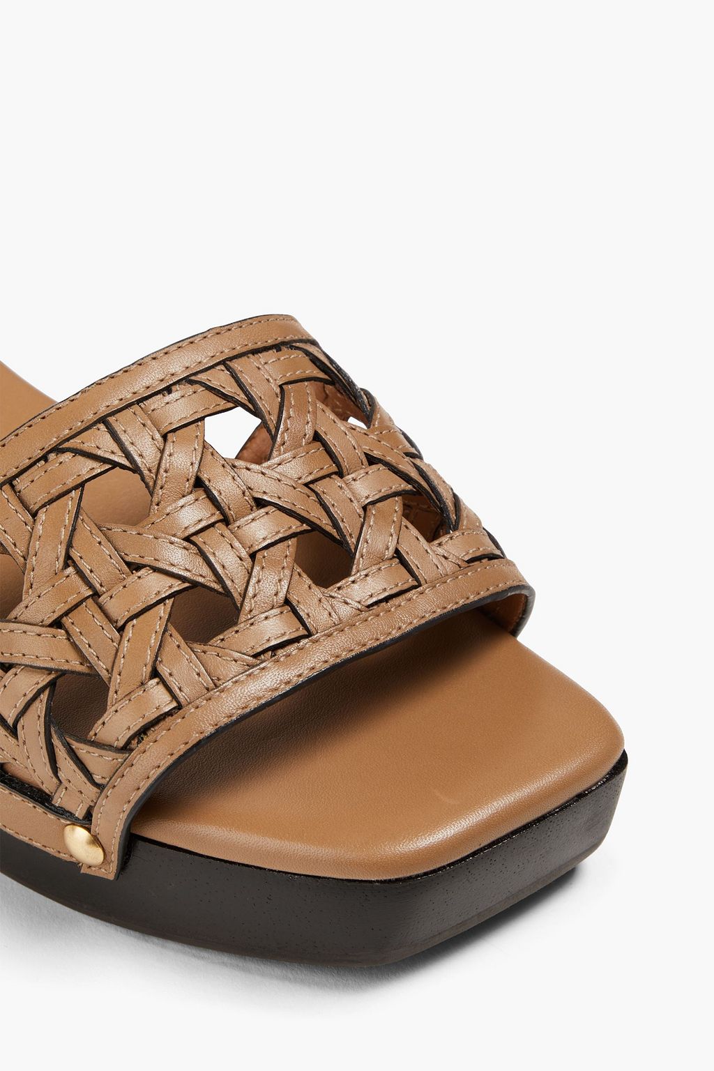 TORY BURCH 우븐 가죽 뮬