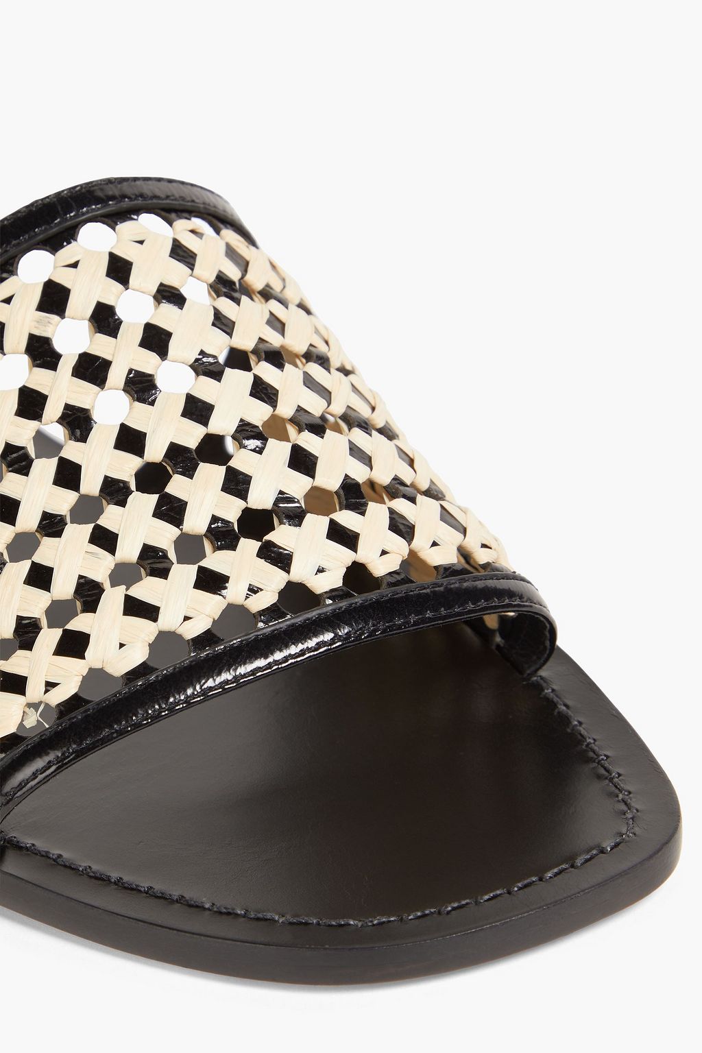 TORY BURCH Leather and raffia sandals