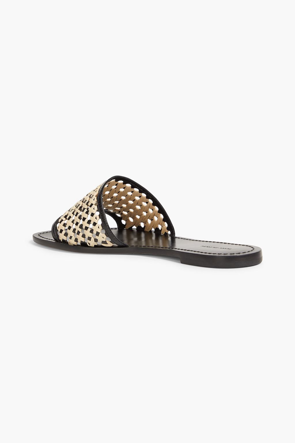 TORY BURCH Leather and raffia sandals