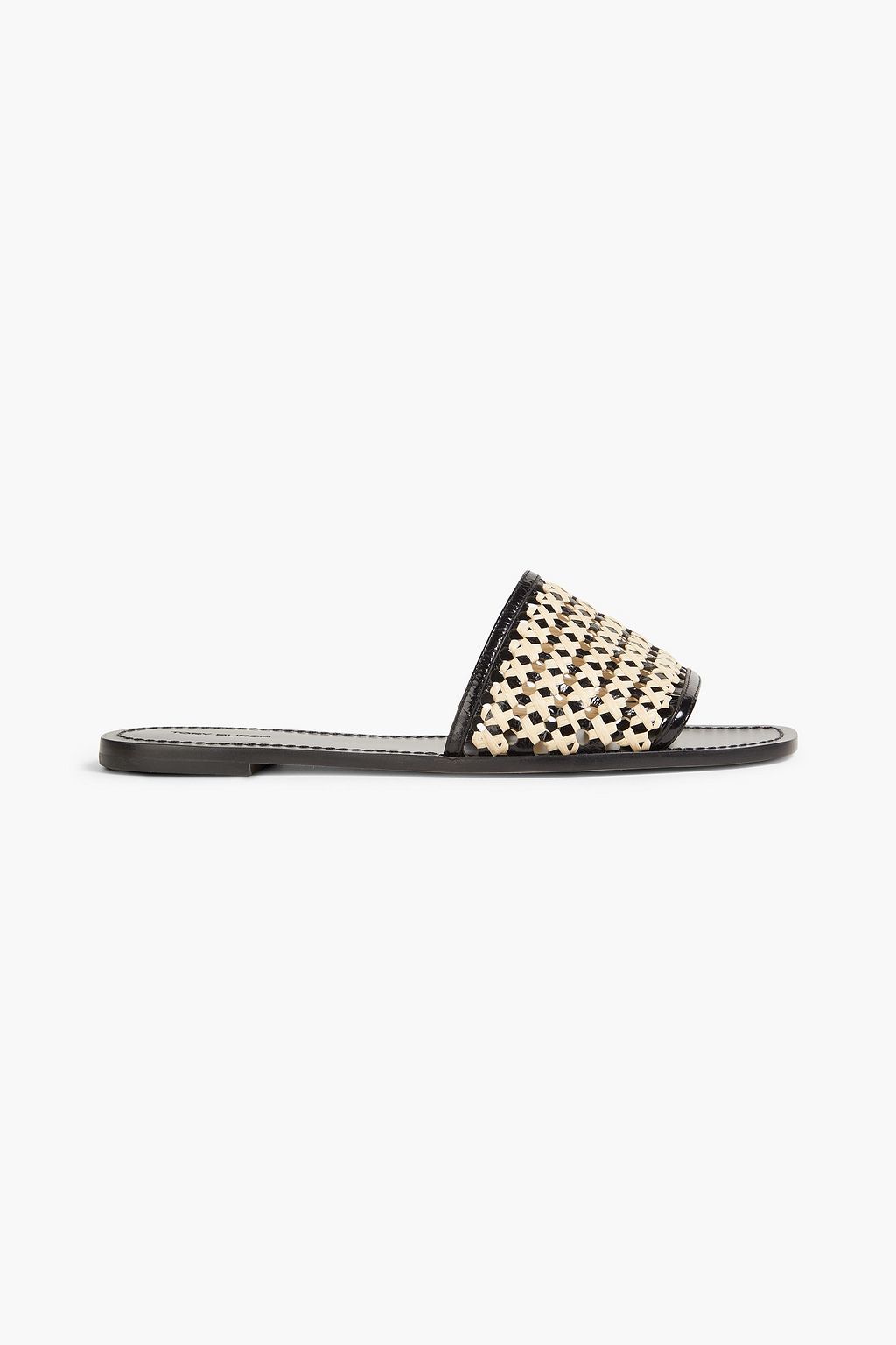 TORY BURCH Leather and raffia sandals | THE OUTNET