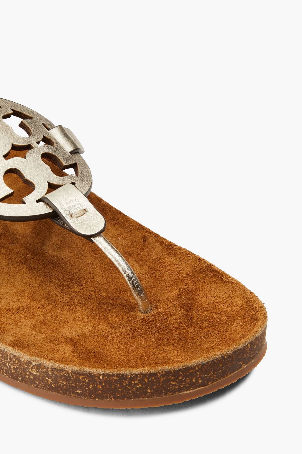 TORY BURCH 밀러 클라우드 메탈릭 가죽 샌들