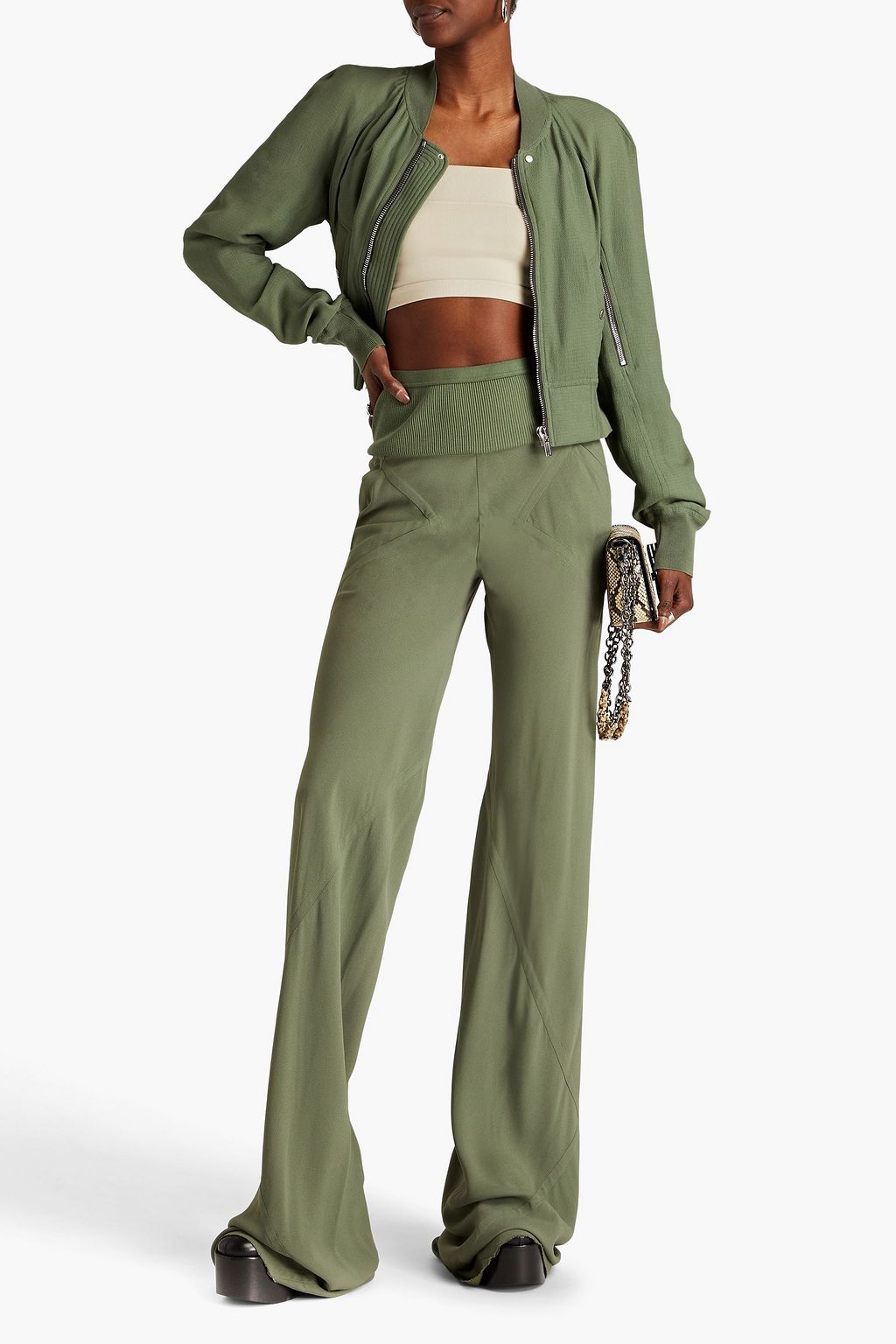 RICK OWENS Strapless stretch-knit bra top