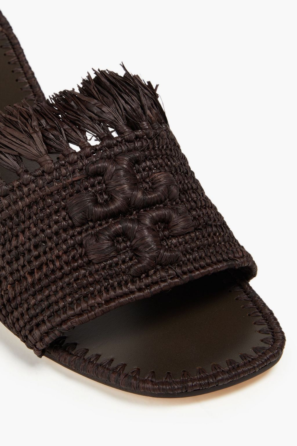 TORY BURCH 일리노어 아플리케 라피아 뮬