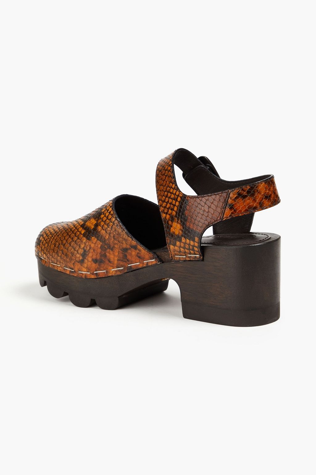 TORY BURCH 스네이크 이펙트 가죽 클로그