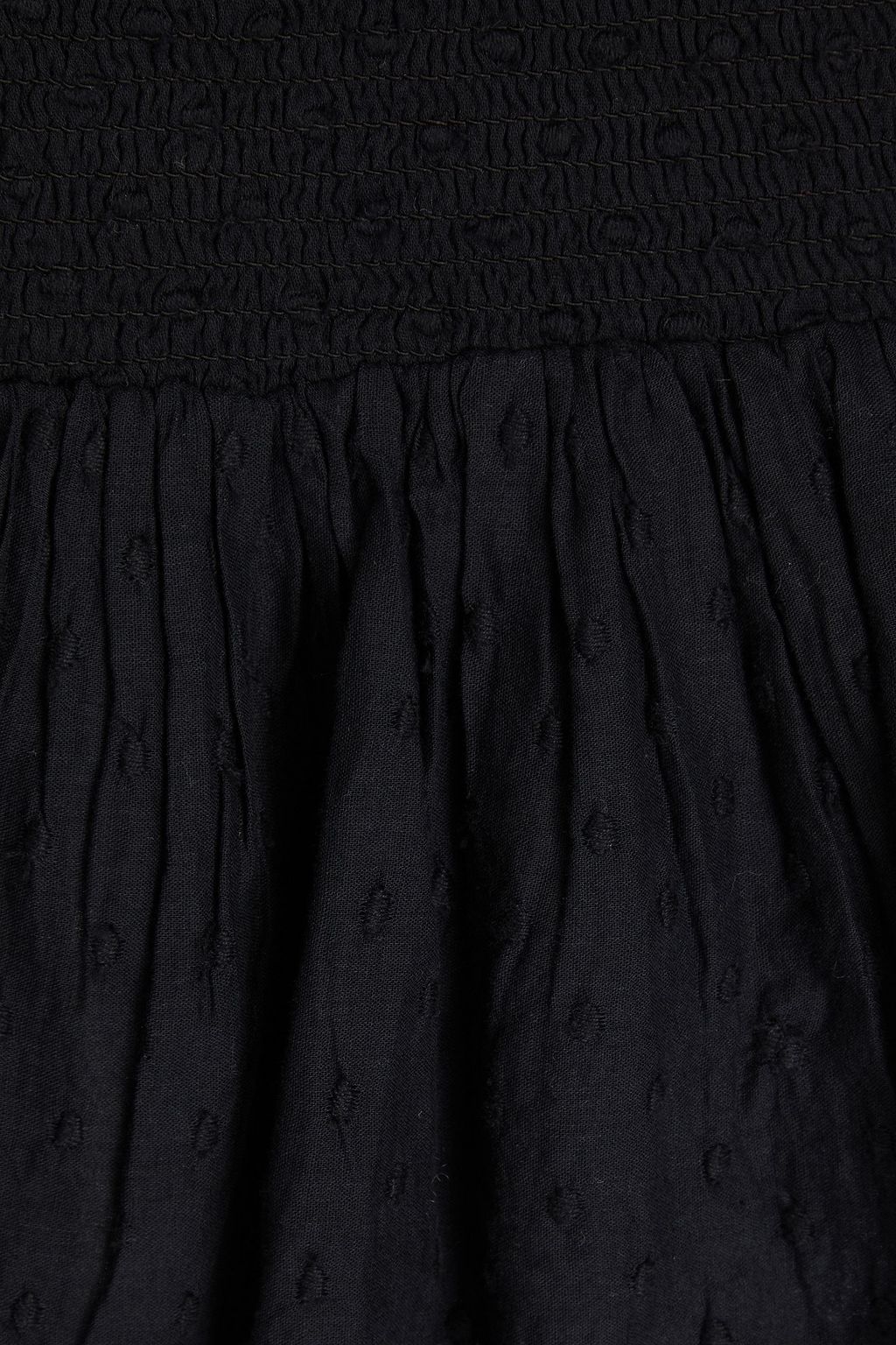 LOVESHACKFANCY Miller ruffled Swiss-dot cotton mini skirt