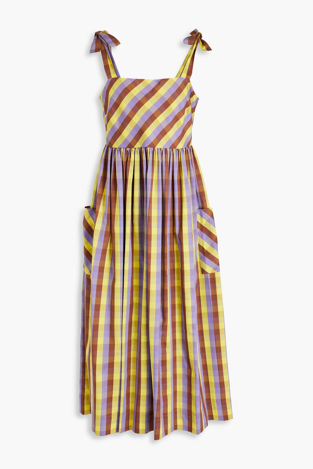 Gingham cotton midi dress