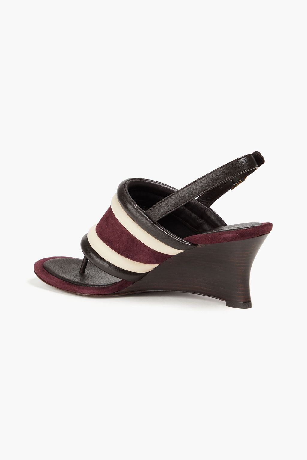 TORY BURCH レザー&スエード ウェッジサンダル カラーブロック