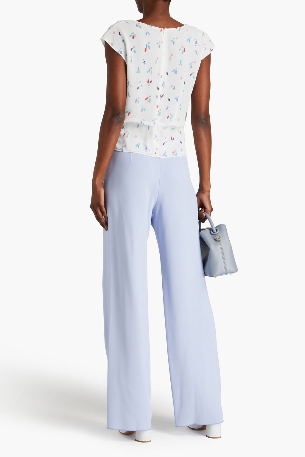EMPORIO ARMANI Wrap-effect printed crepon top