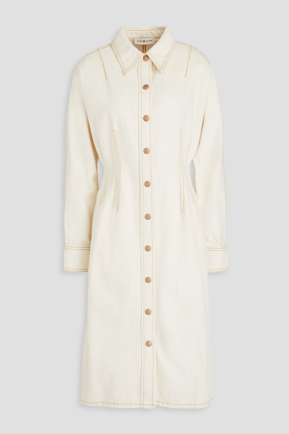tory burch denim shirt dress Tory Burch Dress 8 Denim Nadia Zip Belted Cotton Short Sleeve Sheath Women's