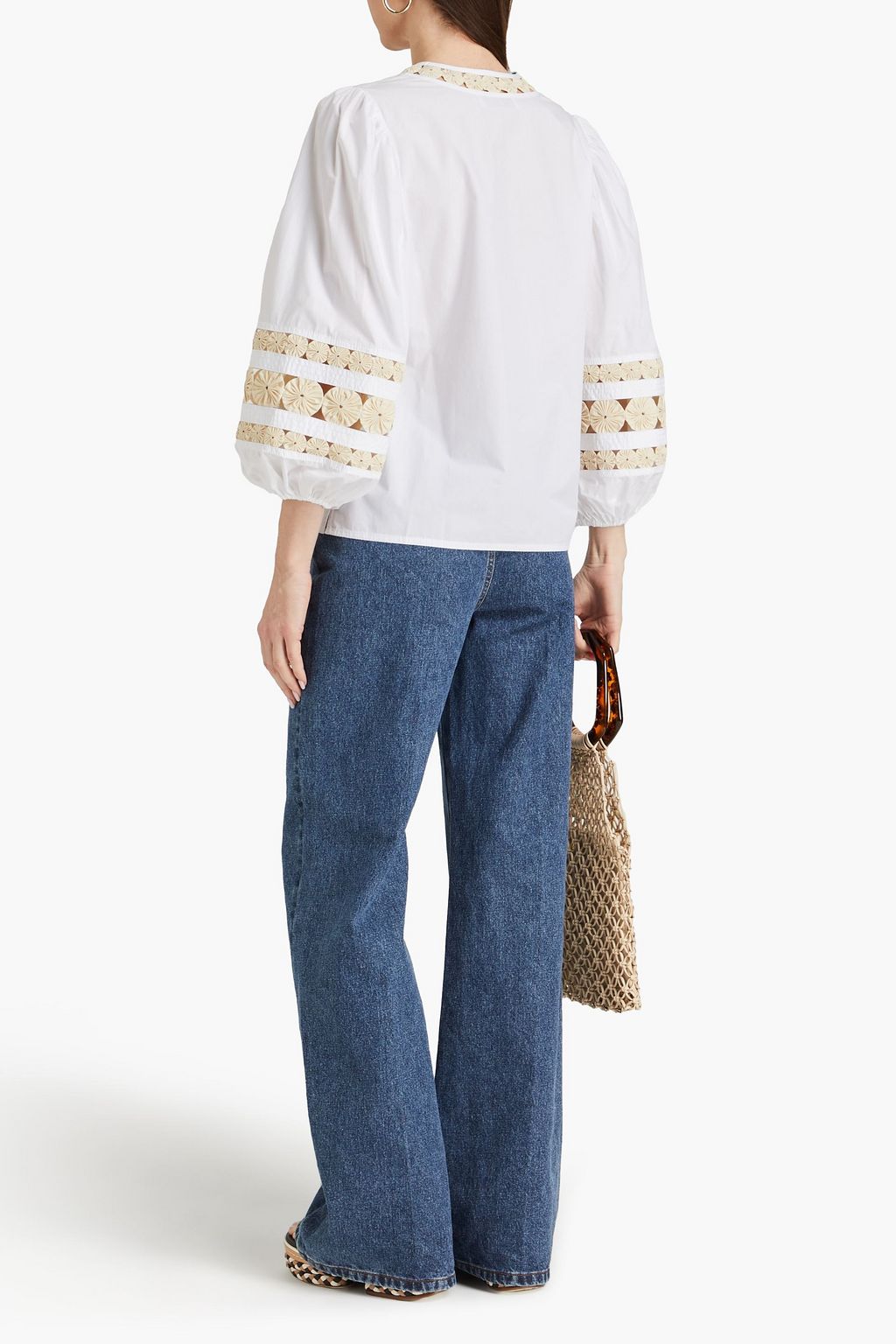 TORY BURCH Cutout cotton blouse