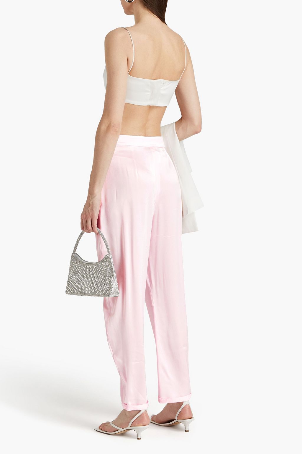EMPORIO ARMANI Silk-satin tapered pants