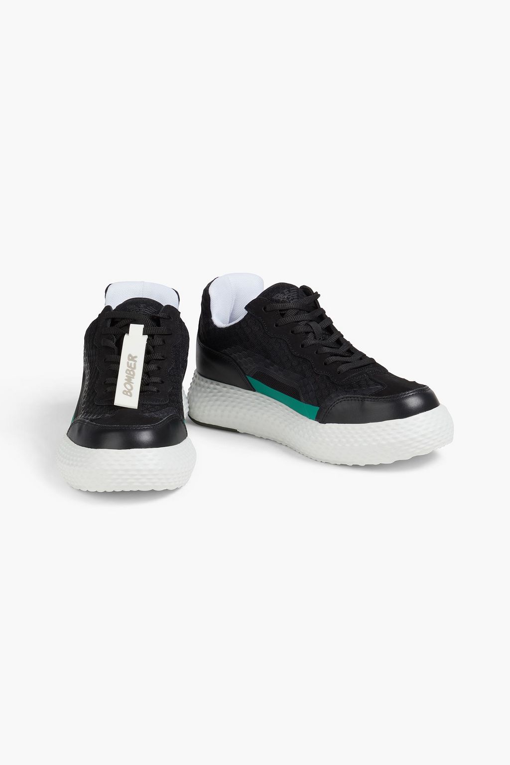 EMPORIO ARMANI 메쉬 & 가죽 스니커즈