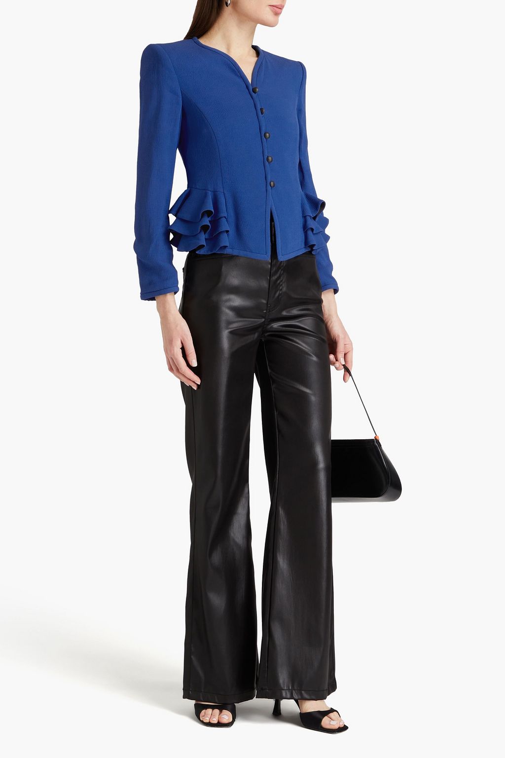 EMPORIO ARMANI Ruffled crepe jacket
