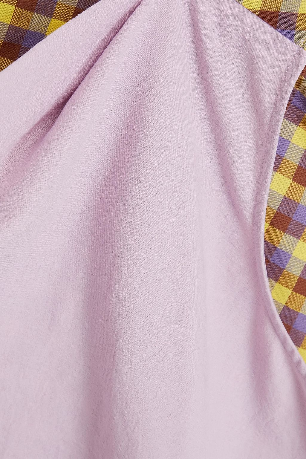 TORY BURCH 깅엄 자카드 & 크레이프 탑
