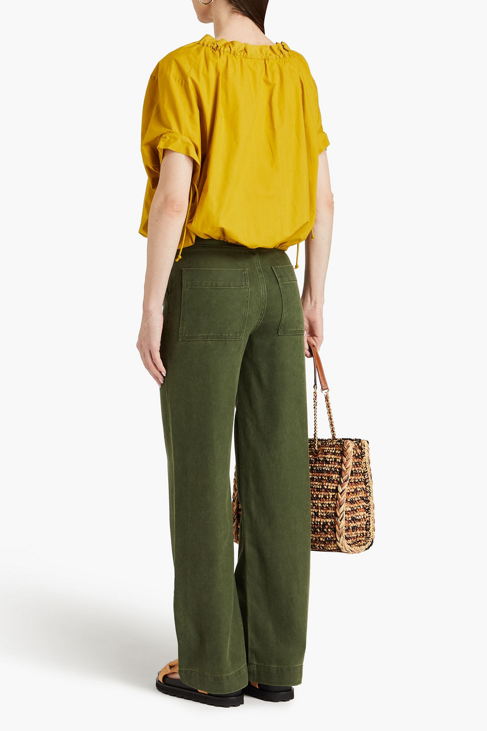  Tory Burch - Cotton-poplin Blouse - Yellow - Us 6 
