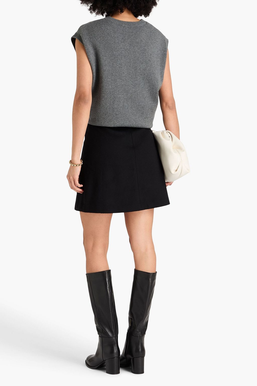EMPORIO ARMANI Wool-felt mini skirt