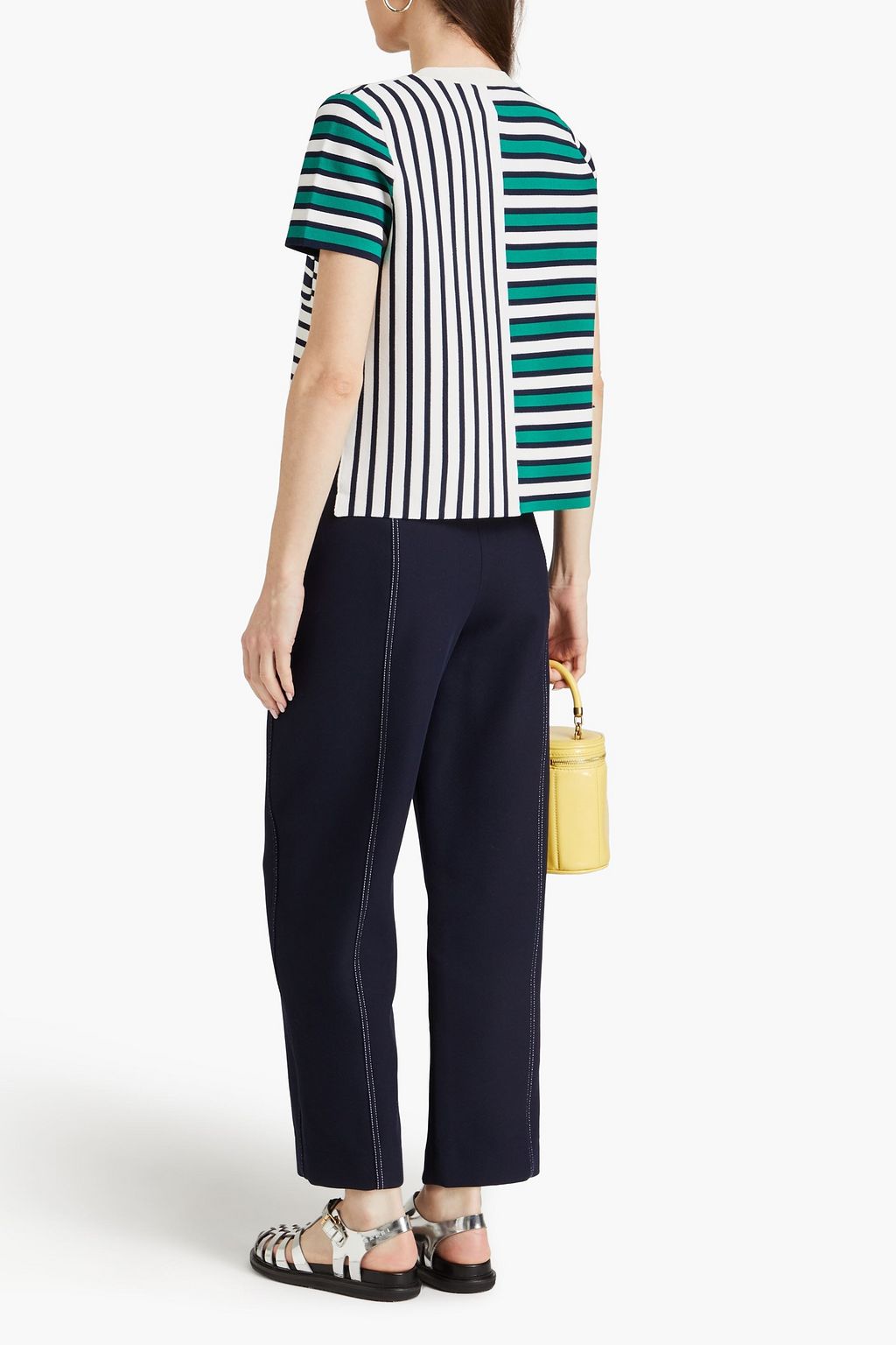 TORY BURCH 코튼 혼방 트윌 스트레이트 레그 팬츠
