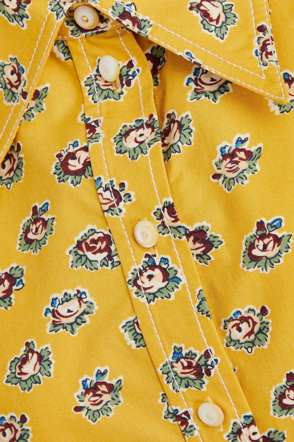 TORY BURCH Floral-print cotton-poplin shirt