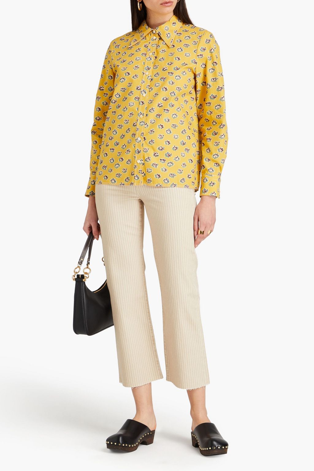 TORY BURCH Floral-print cotton-poplin shirt