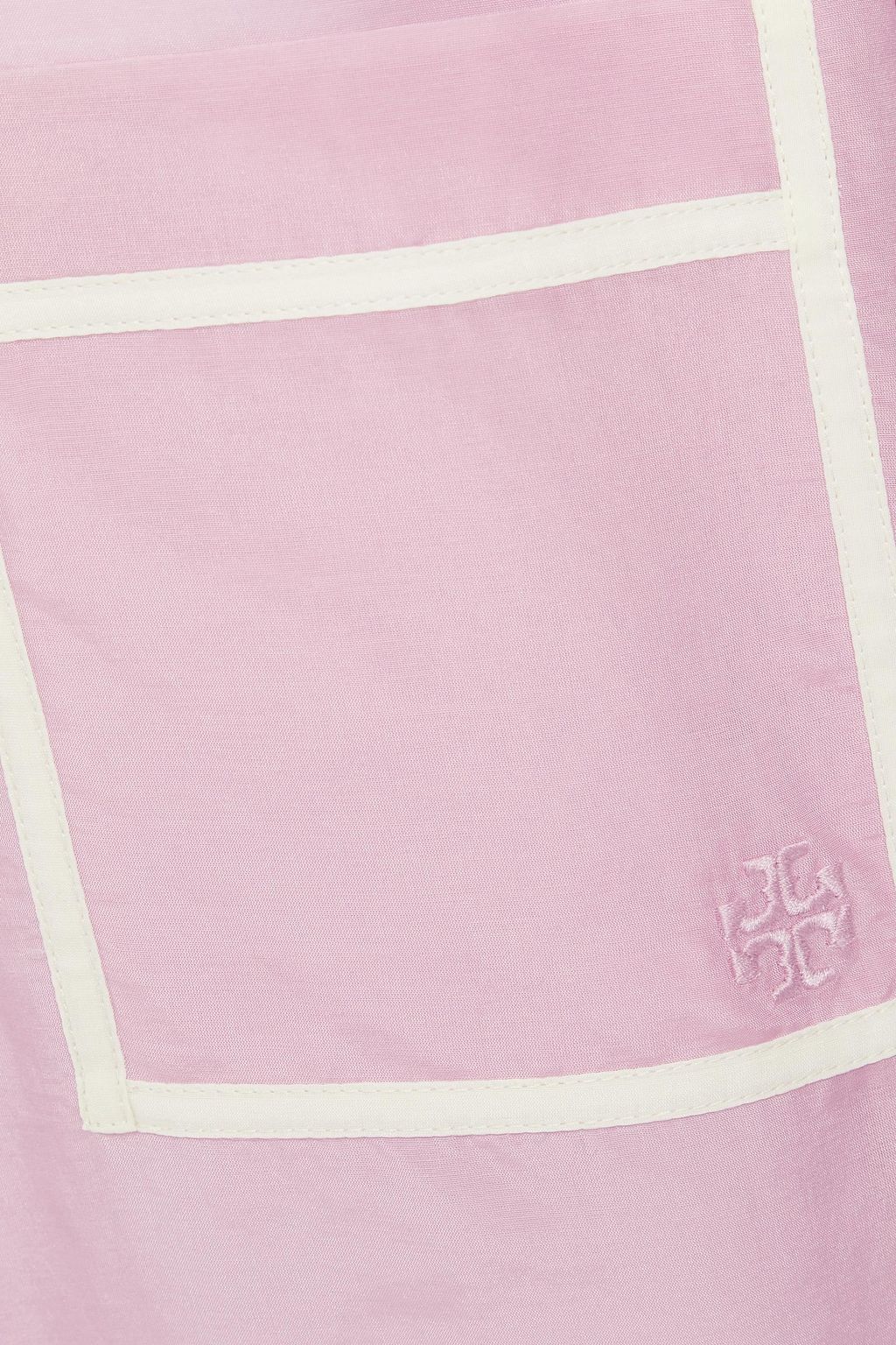 TORY BURCH 투톤 코튼 실크 혼방 보일 셔츠