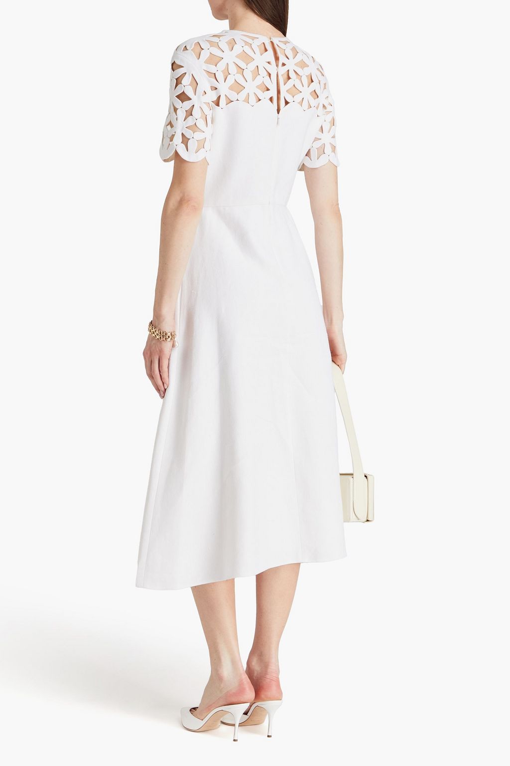 VALENTINO GARAVANI Laser-cut hemp midi dress