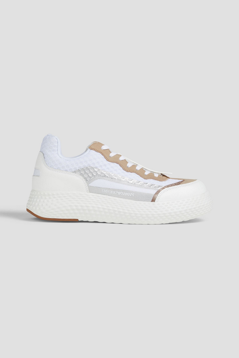 Emporio Armani - Leather and mesh sneakers - White - UK 5