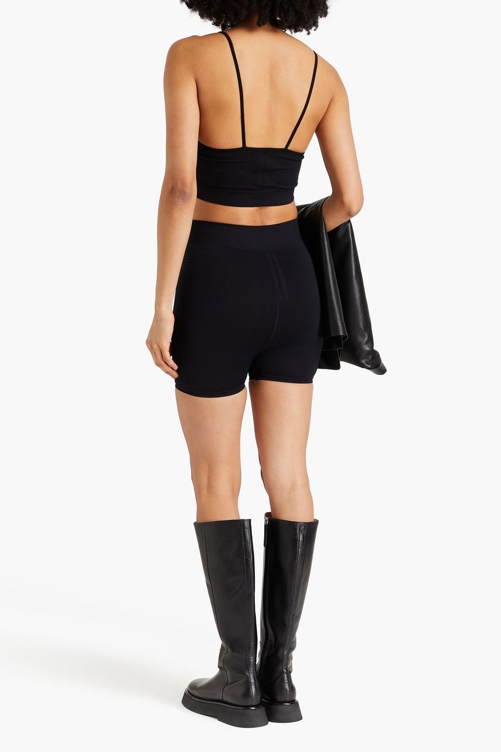 RICK OWENS شورت من نسيج بحبكة مطاطية