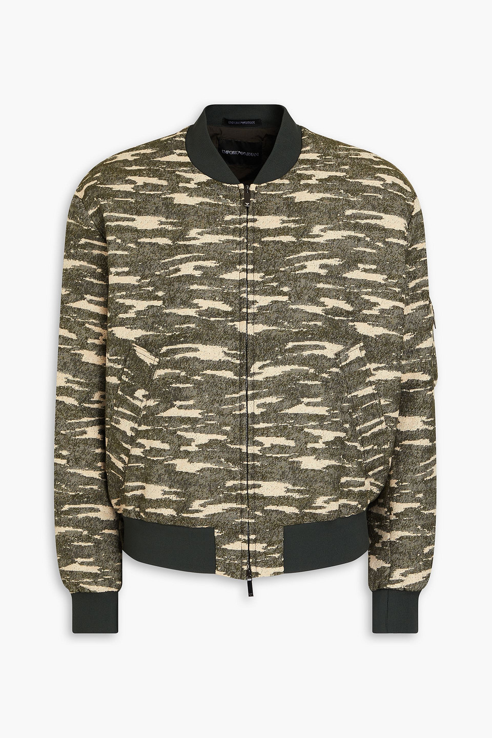 Emporio Armani - Camouflage-print satin-jacquard bomber jacket - Green - IT 46