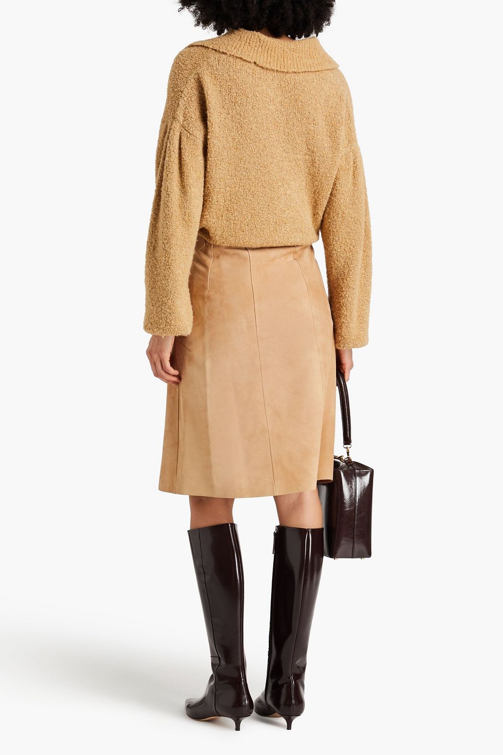 FERRAGAMO Suede wrap skirt
