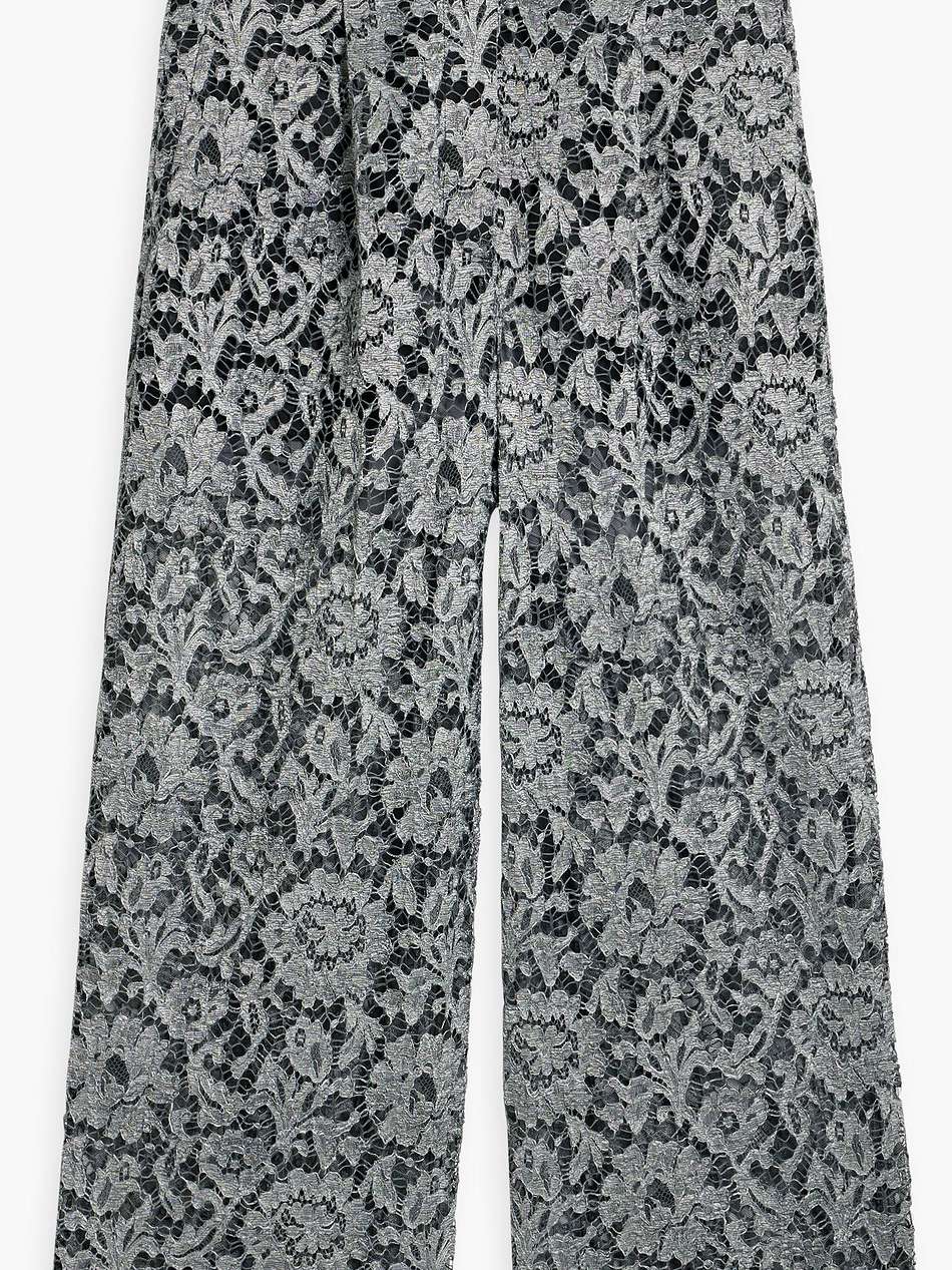 metallic corded lace culottes