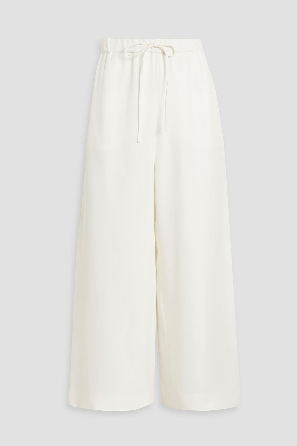 Valentino Silk Crepe De Chine Wide-leg Pants In Off-white