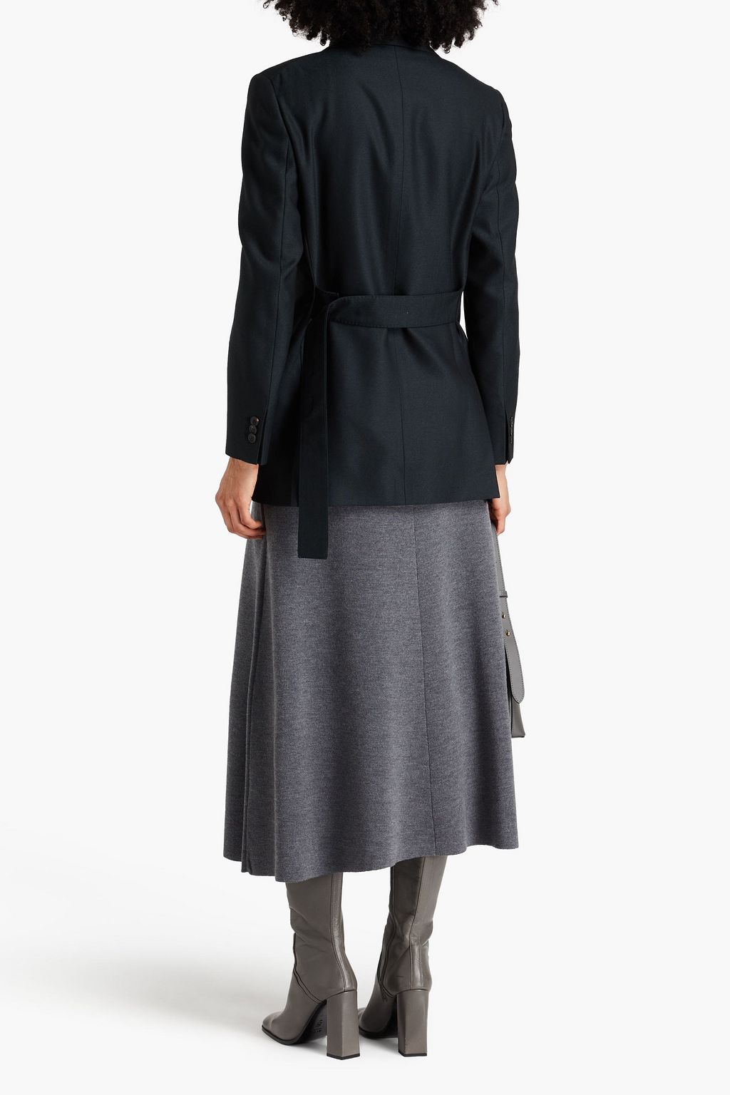 FERRAGAMO Double-breasted grain de poudre wool