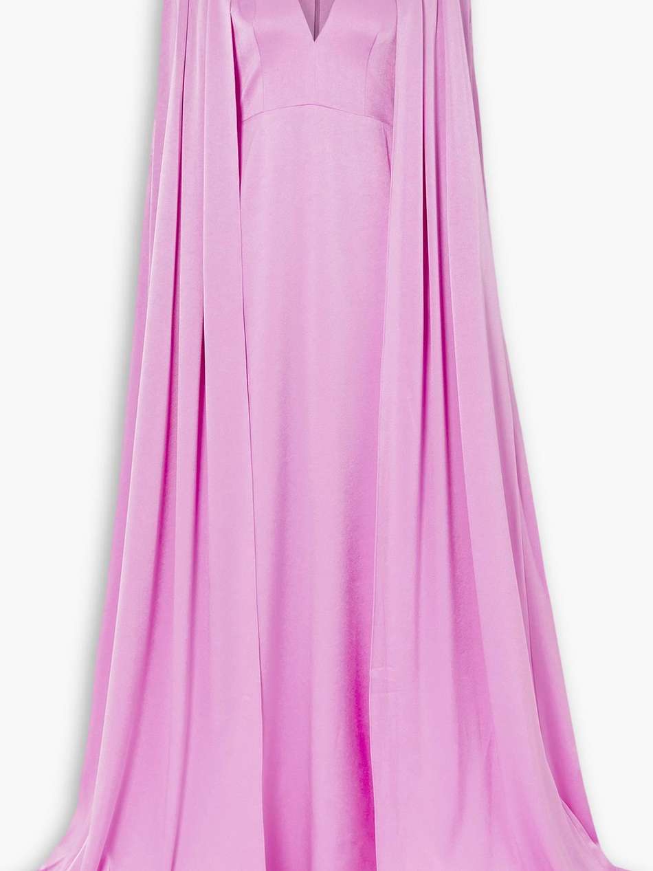 hudson cape-effect satin-crepe gown