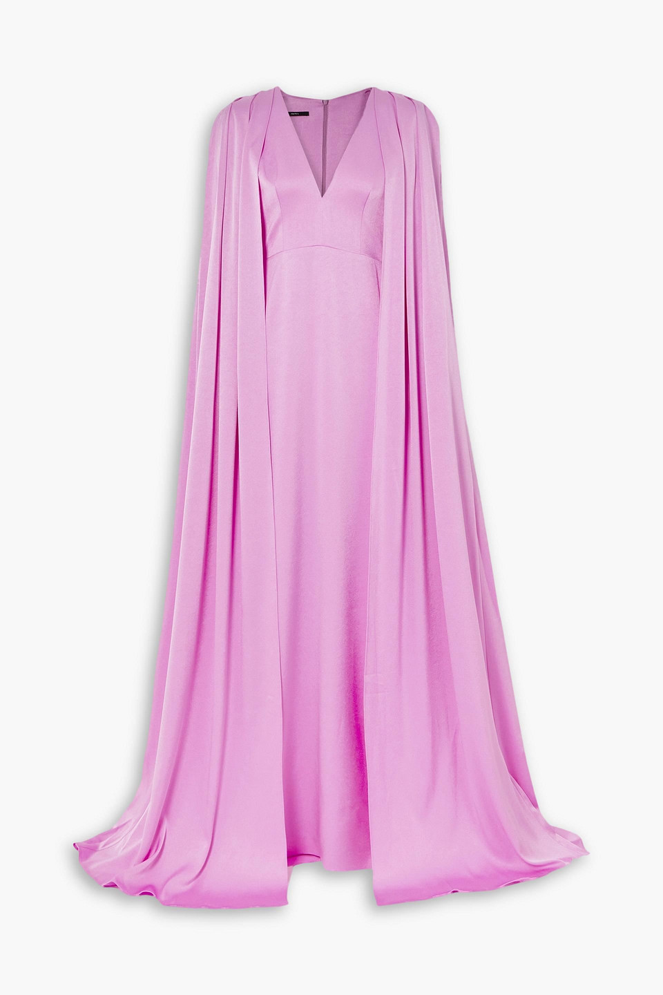 Shop Alex Perry Hudson Cape-effect Satin-crepe Gown In Lilac