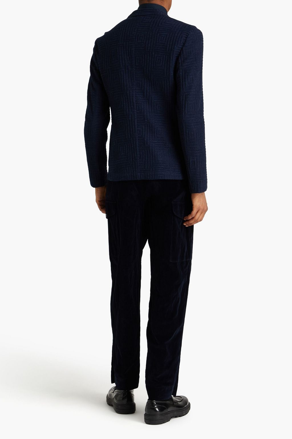 EMPORIO ARMANI Ribbed cotton blazer