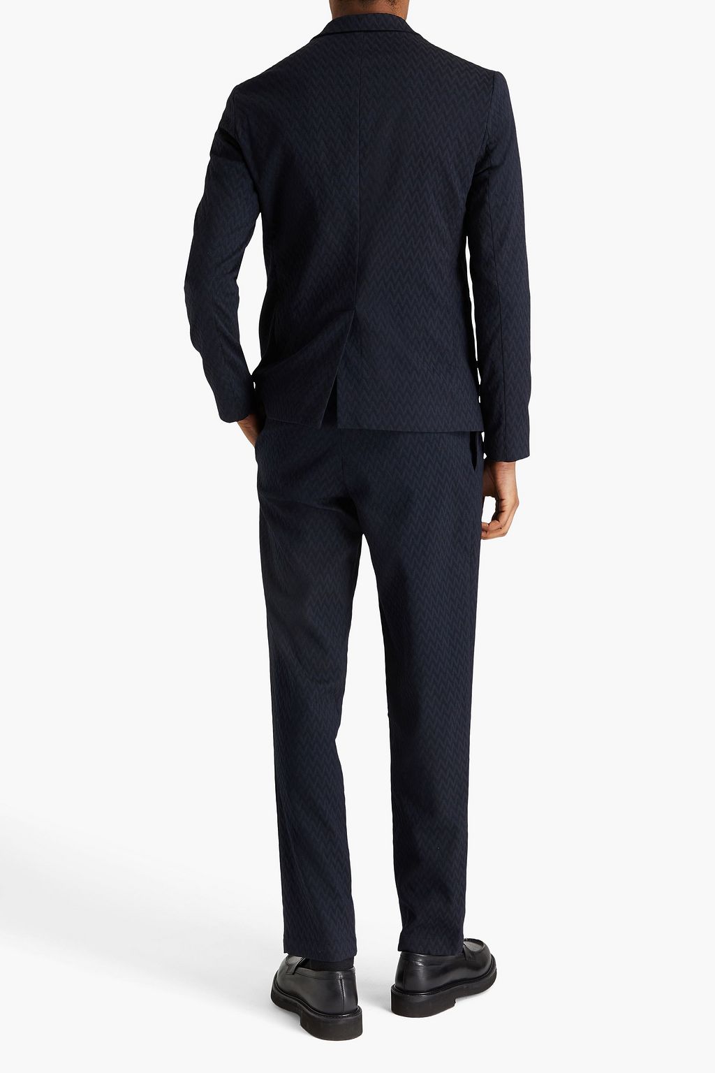 EMPORIO ARMANI Cotton-blend jacquard suit jacket