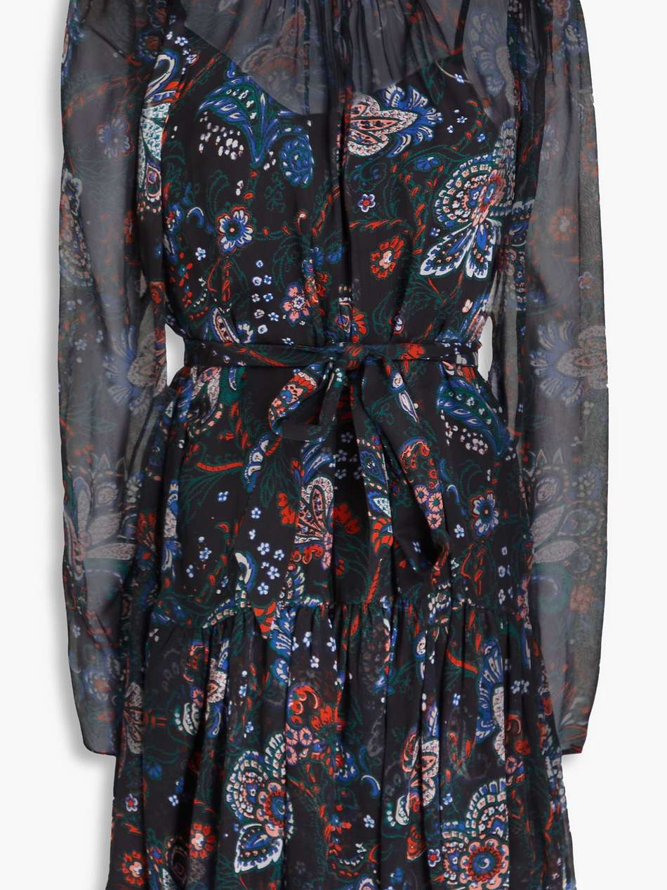 bolade printed silk-georgette mini dress