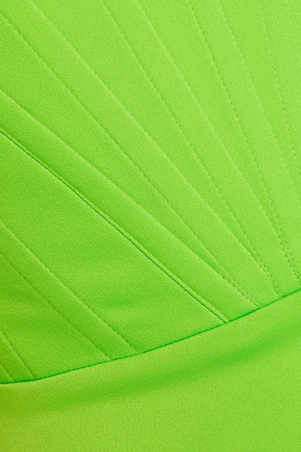 ALEX PERRY Neonfarbene trägerlose Robe aus glänzendem Crêpe mit Drapierung