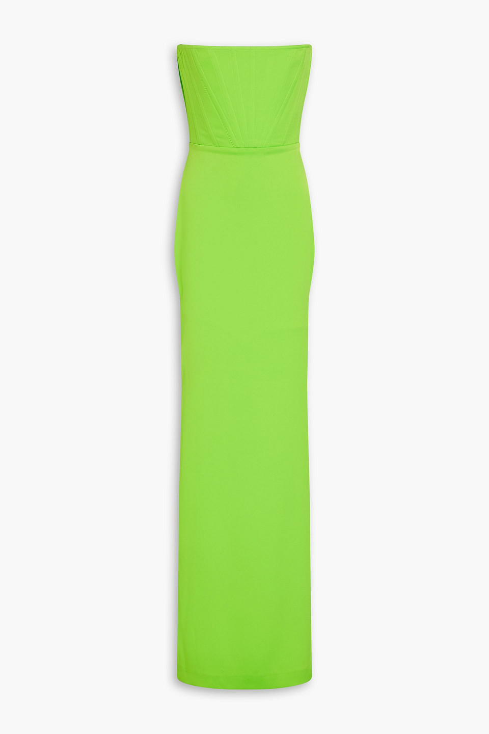 Alex Perry Strapless Neon Satin-crepe Gown In Hellgrün