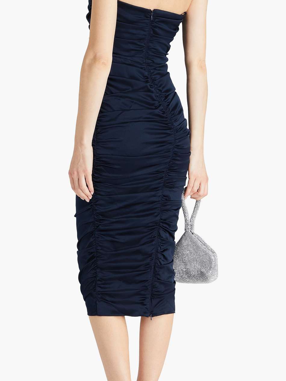 kupa strapless stretch-silk satin midi dress