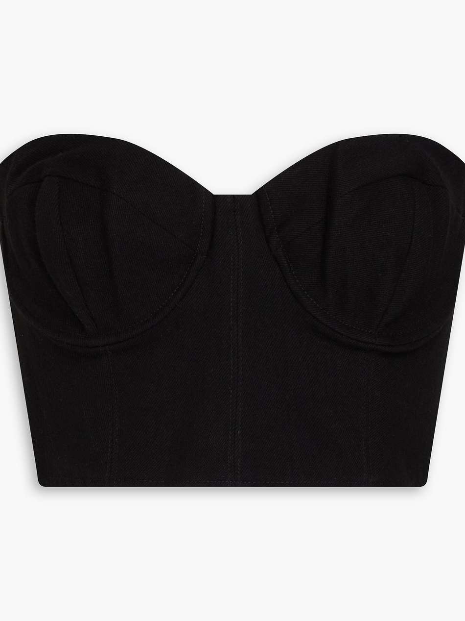 the corset cropped denim bustier top