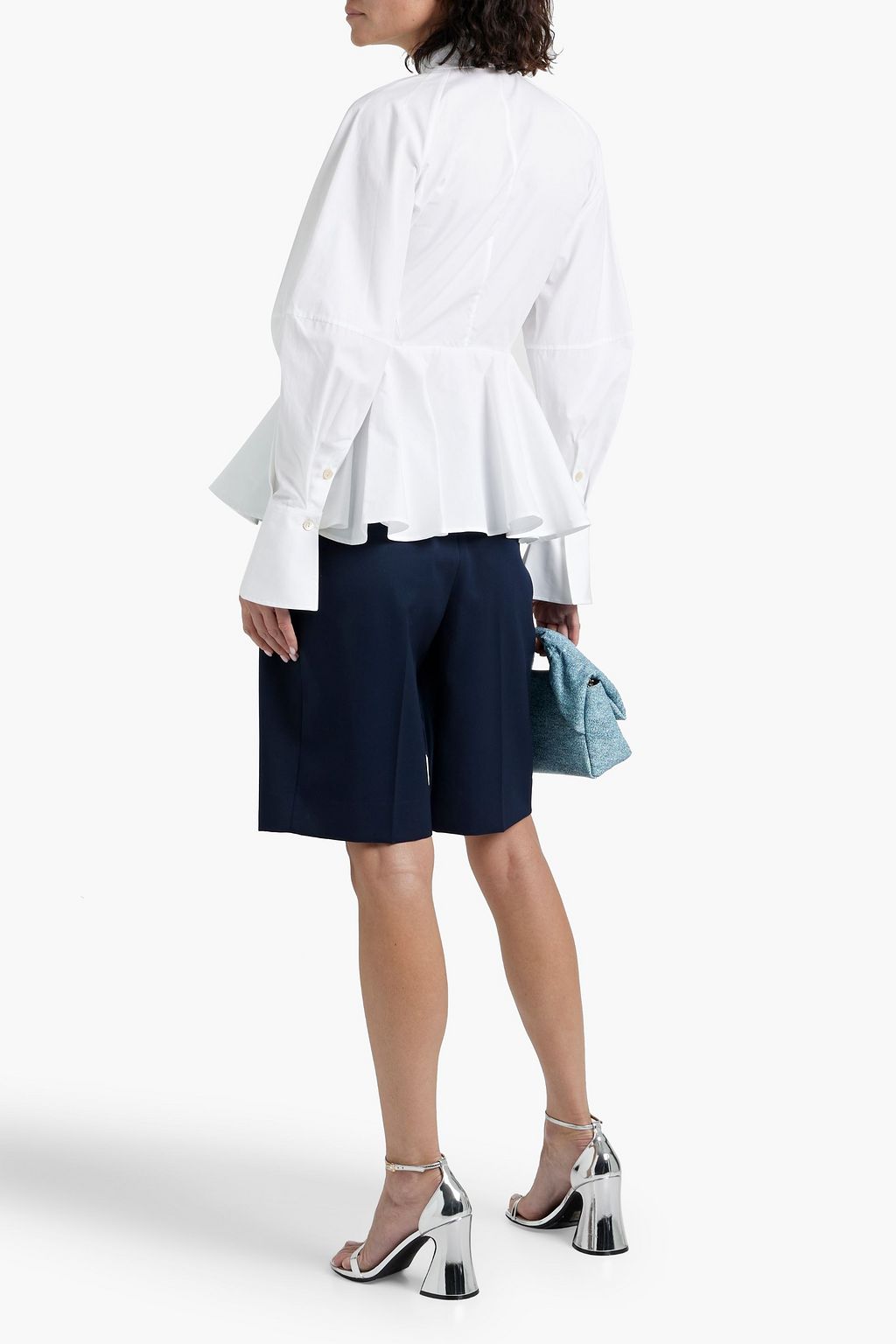 PALMER//HARDING Tranquility cotton-broadcloth peplum shirt