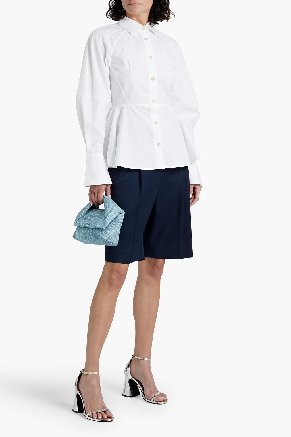 PALMER//HARDING Tranquility cotton-broadcloth peplum shirt