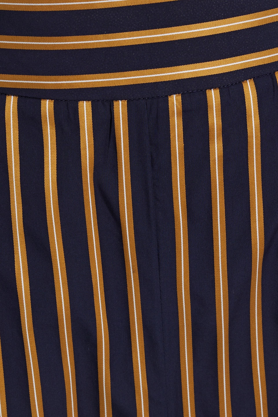 Shop Palmer Harding Serenity Cropped Striped Cotton-poplin Tapered Pants In Navy