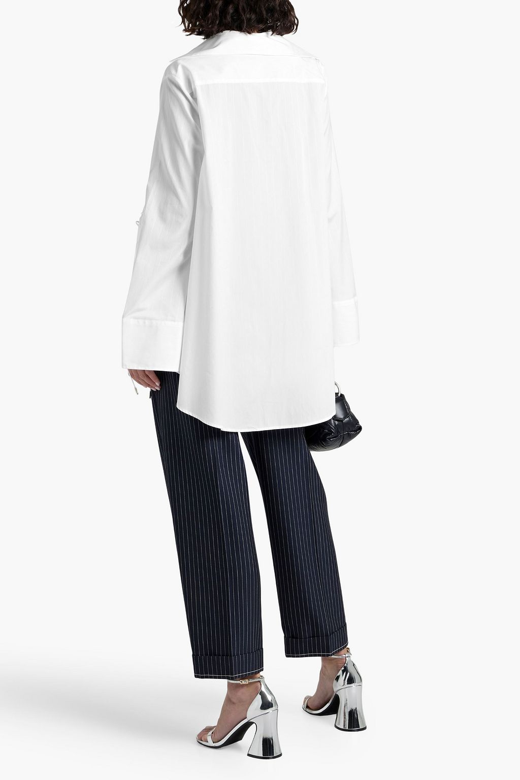 PALMER//HARDING Origin lace-up cotton-jacquard tunic