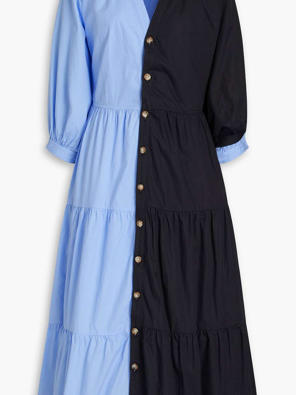 the modular layered cotton-poplin midi dress
