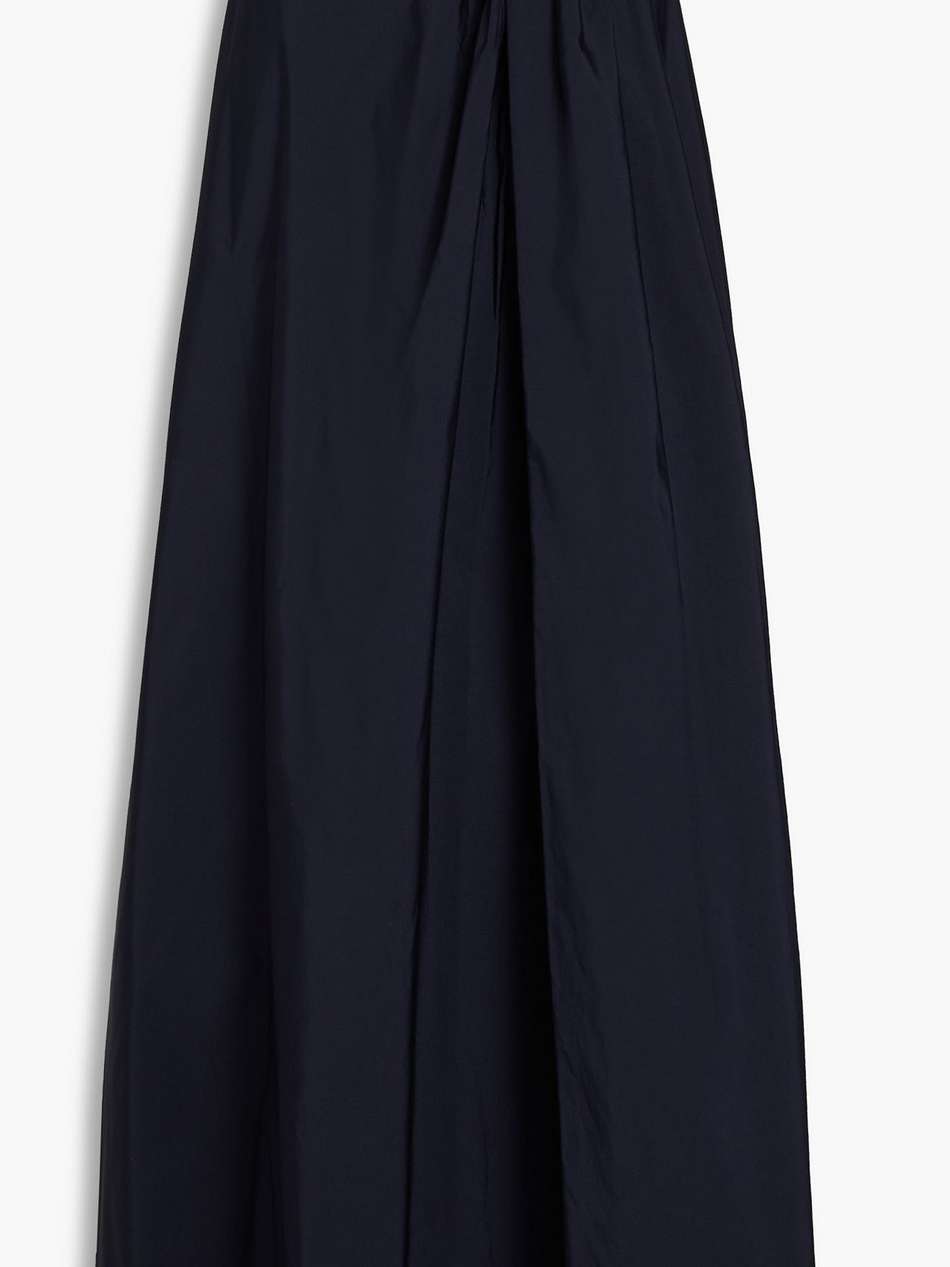 draped cotton-blend taffeta maxi skirt