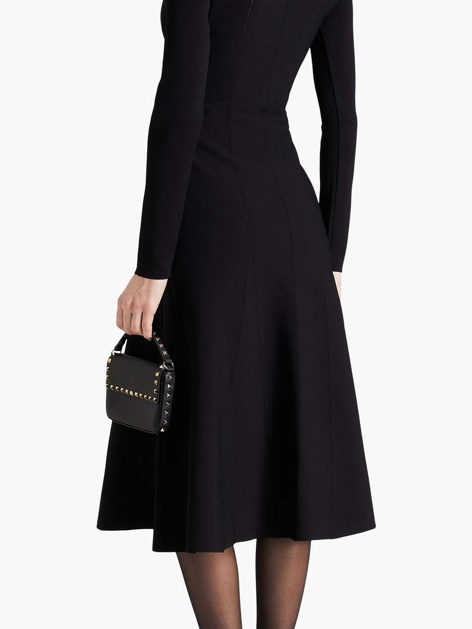 flared knitted midi dress