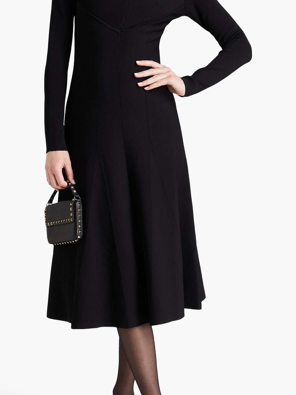 flared knitted midi dress